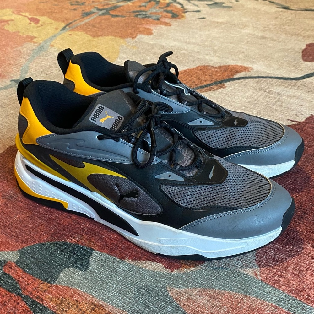 PUMA Men’s size 14 RS-Fast Trainers Sneakers - Yellow/Gray/Black LIKE NEW